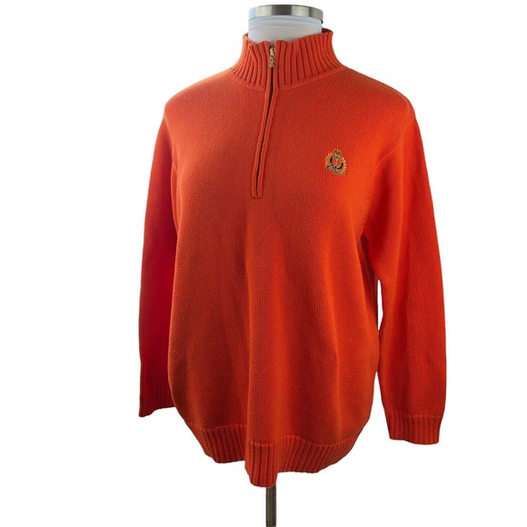 Ralph Lauren Sweaters - Lauren Ralph Lauren Quarter Zip Pumpkin Orange Pullover Sweater Plus Size 1X
